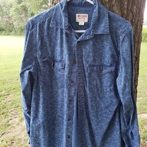 Blue floral print button up